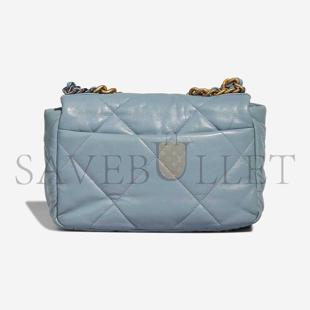 CHANEL 19 FLAP BAG LAMB LIGHT BLUE AS1160 (26*16*9cm)